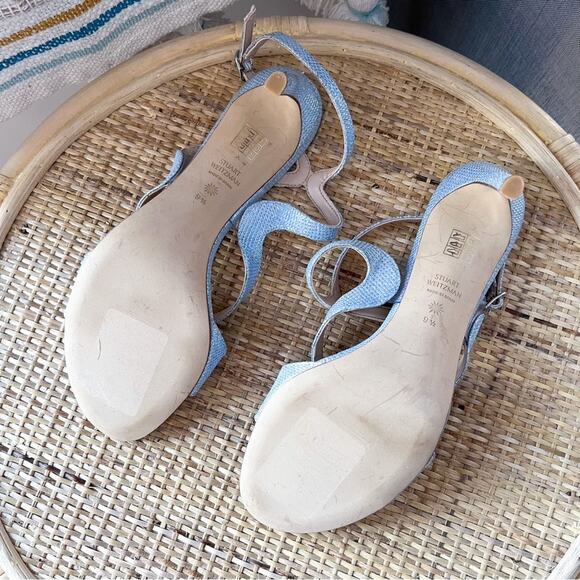 Stuart Weitzman Mariposa Periwinkle Strappy Heels Sandals Women’s Size 9.5 - Picture 7 of 8